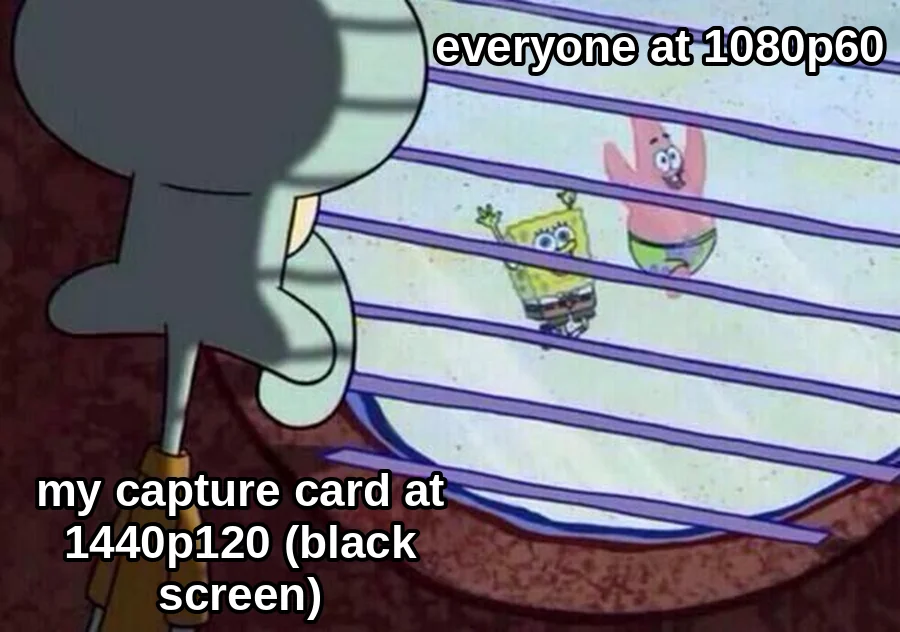Squidward looking out the window